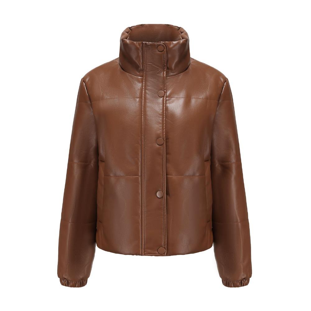 New Autumn and Winter Short Leather Jacket Women's Jacket European and American Thickened Cotton-padded Clothes Bread Clothes