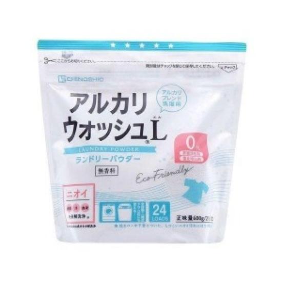 Alkaline Wash L Laundry Powder – Fragrance-Free (600 g × 5 packs) by Chinoshio