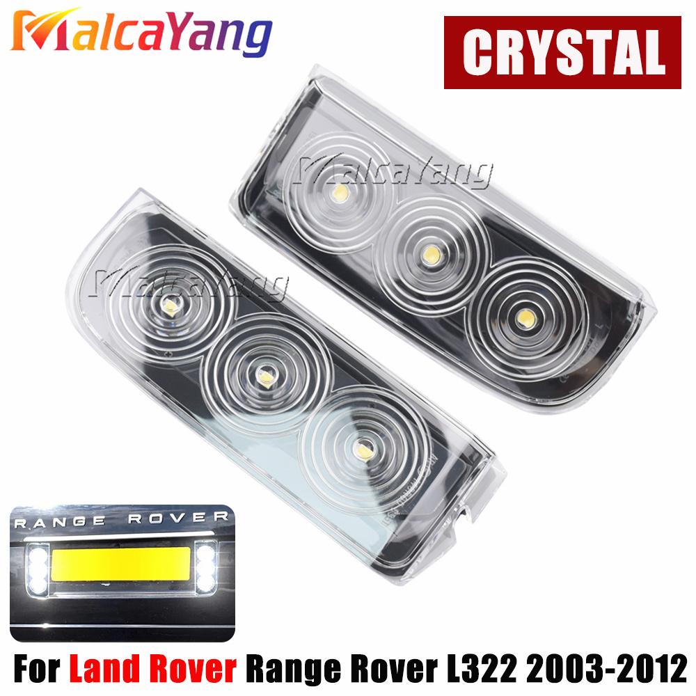 2x Led Rear Bumper Reverse Light Trunk Tail License Plate Lamp White&Smoky Color For Land Rover Range L322 2003-2012 Car Accesso Crystal shell