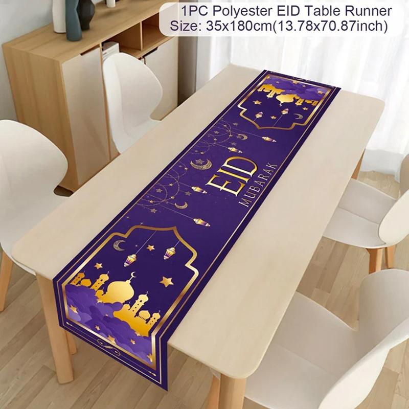 Eid Mubarak Table Runner Ramadan Decoration for Home Islamic Muslim Party Decors
