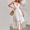 Foreign Trade Women's Clothing New Summer Sleeveless Suspender Dress Hollow Embroidery Sleeveless Jacquard Suspender Dress
