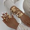 SHIXIN 12 Pcs/Set Ocean Style Starfish Conch Scallop Open Bangle Adjustable Ring for Women New Boho Bracelets Summer Jewelry Set