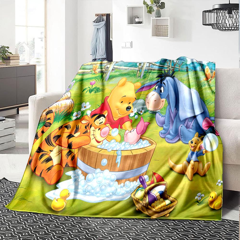 1pc Winnie Pooh Tigger flannel Blanket for Super Soft Cute Comfort Blanket for Travel Bedding Couch Sofa Blanket Y73048