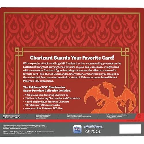 Pokemon TCG: Charizard EX Super Premium Collection (3 Foil Promotional Cards, 1 Card Display Figure, 10 Booster Packs)