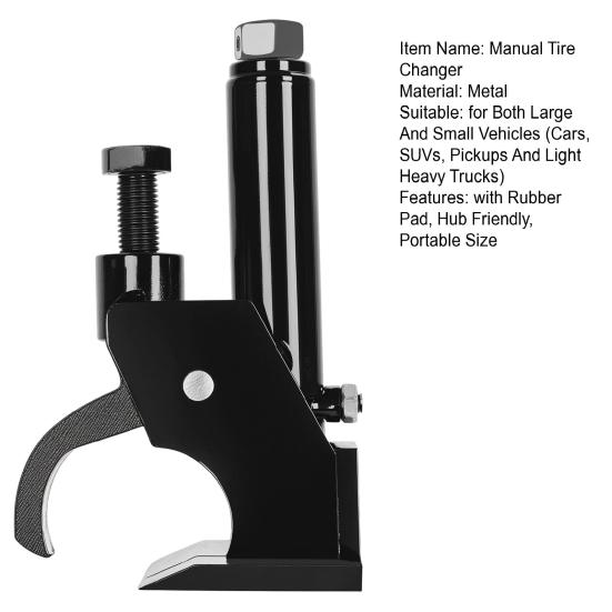 Tire Change Tool Manual Bead Breaker with Rubber Pad, Aluminum Alloy Hub Friendly Portable Changer, Remover Heavy Duty Removal for ATVs UTVs Tractors