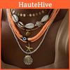 Pearl Necklace Women Layered Shell Beads Geometric Style For Autumn Winter