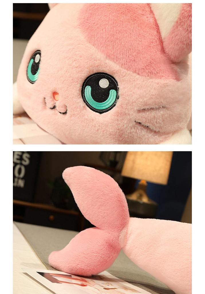 Mermaid Shark Cat Plush Hugging Pillow - Cute Home Decor Doll