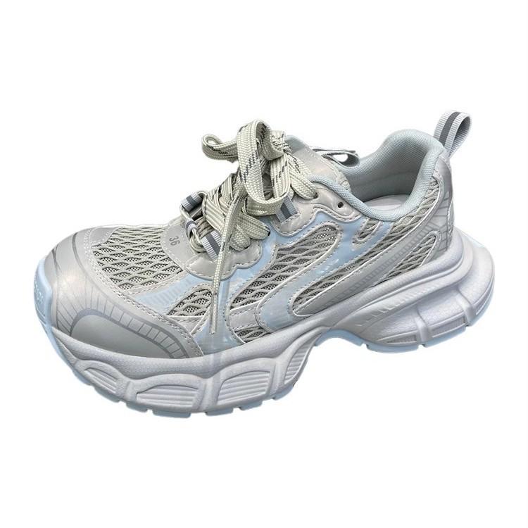 Mesh Breathable Fashion Casual Sports Shoes Women's Platform Lightweight Running Shoes 2025 Spring New Height-increasing Dad Shoes