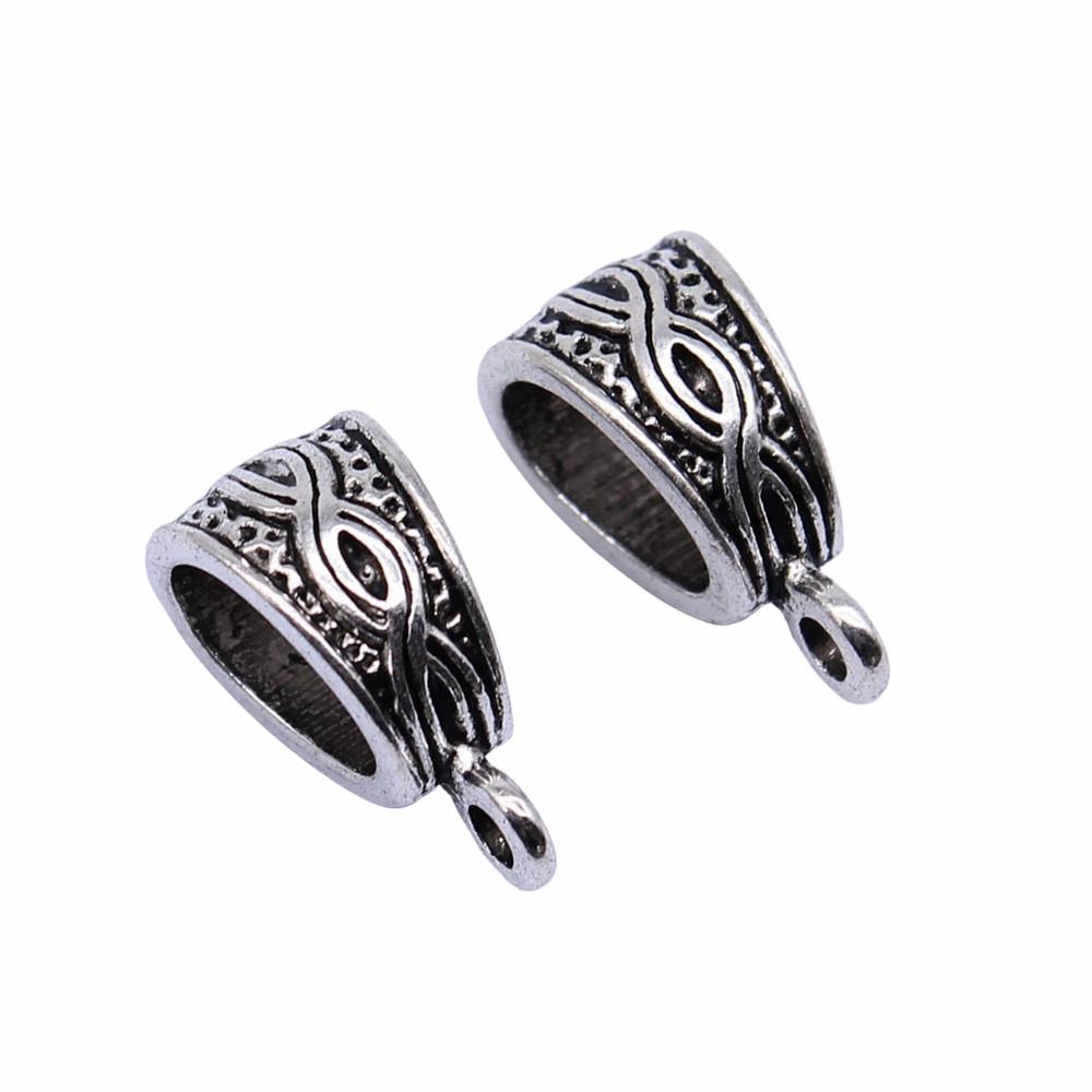 Antique Twisted Pattern Bail Connectors For Charm Attachments Craft Jewelry Accessories