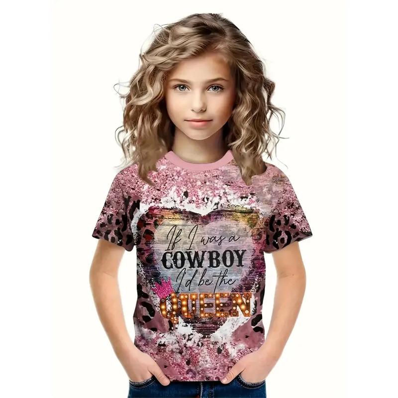 

Повседневные модные 3D-принты, забавные футболки для девочек, летние топы с короткими рукавами, повседневные футболки 170