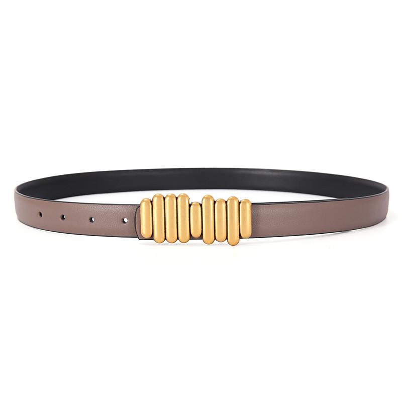 Genuine Leather Belt For Women With Smooth Buckle And Versatile Style For Daily Use