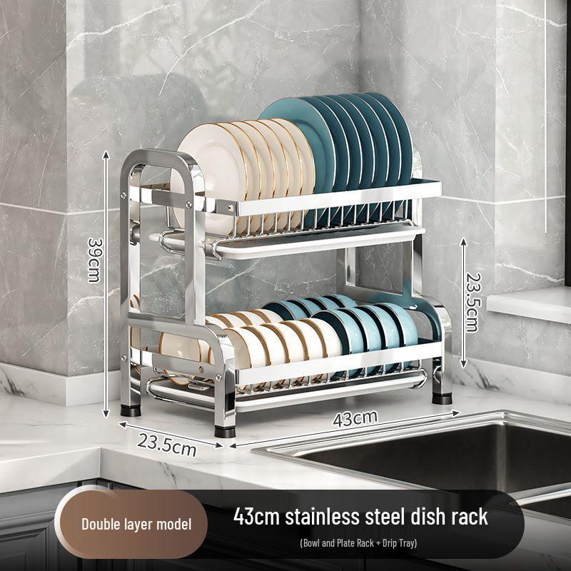 Multi-Functional Stainless Steel Kitchen Storage & Draining Rack