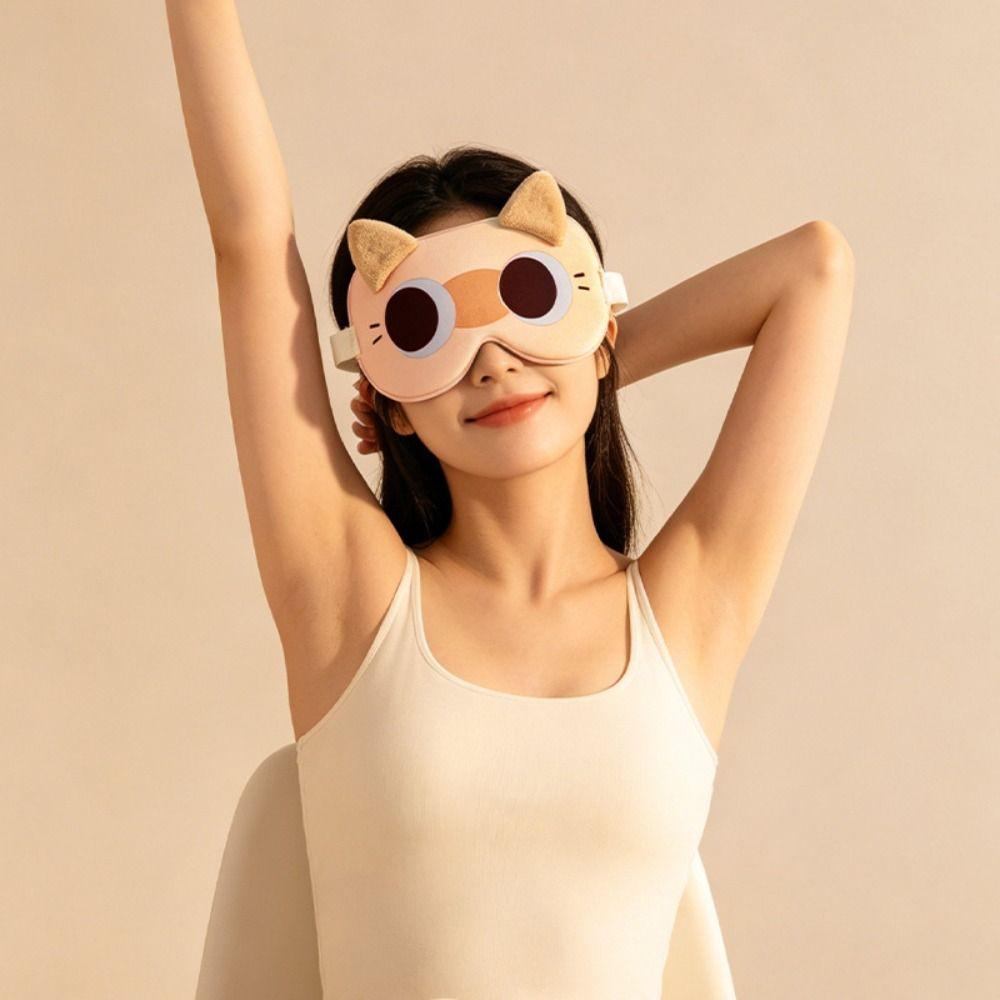 Soft Breathable Fabric Eye Mask Breathable Light Blocking Eye Cover Cat Ear Eye Mask Noon Break