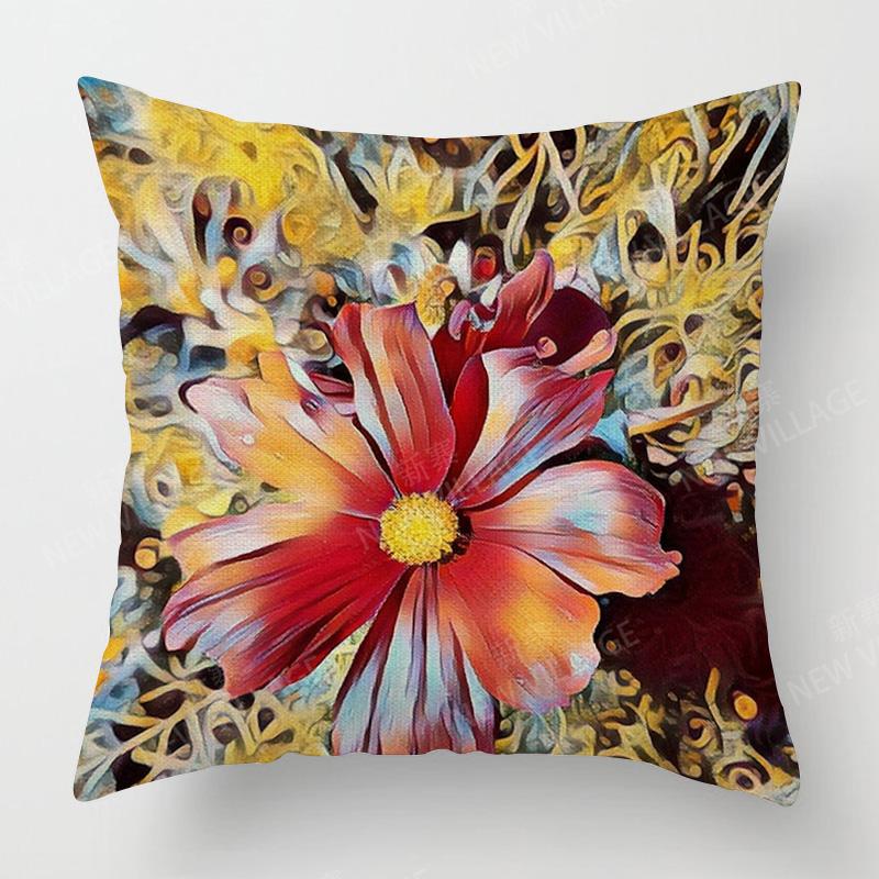 Scandinavian Plant Print Pillow Cover Living Room Sofa Cushion Cover Modern Simple Ins Style Home Decoration 40x40cm