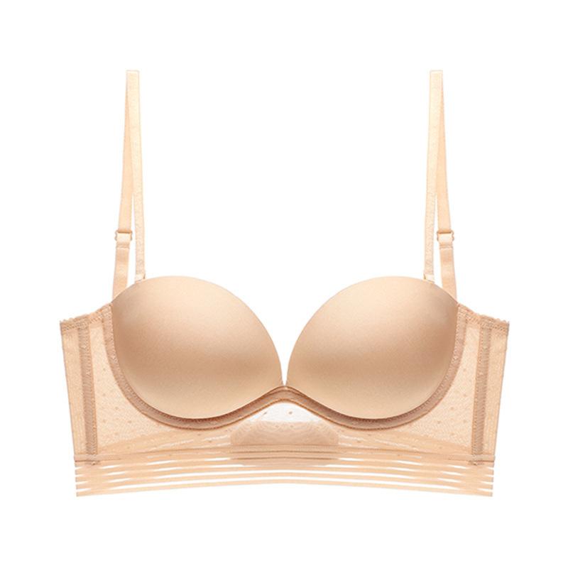 

Сексуальна безшовна гладка U-подібна білизна з красивою спинкою для жінок з тонким верхом і товстим низом, бюстгальтер для збору маленьких грудей 85B