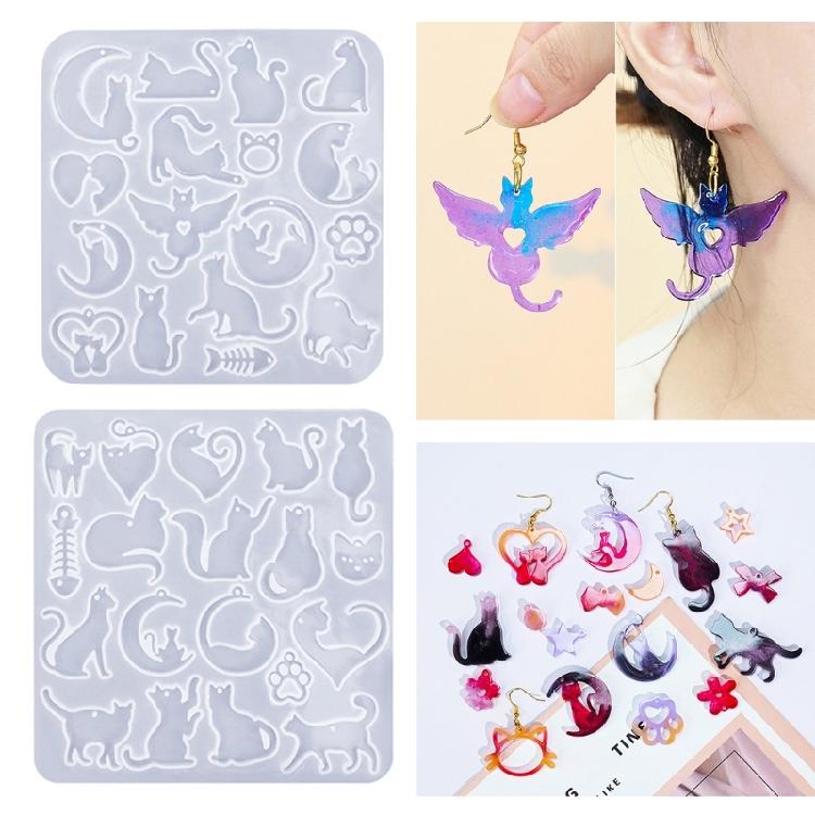 Silicone Ear Jewelry Making Mold Silicone Earring Mold Handmade Earring Molds Silicone Texture Gift for Cats Enthusiasts