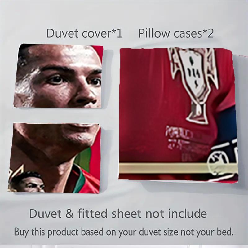 3Pcs Ronaldo'S Portugal Legacy Bedding Sets For All Sizes New 3D Printed Bed Cover Comforter Duvet Cover Pillowcase Bedroom Decoration