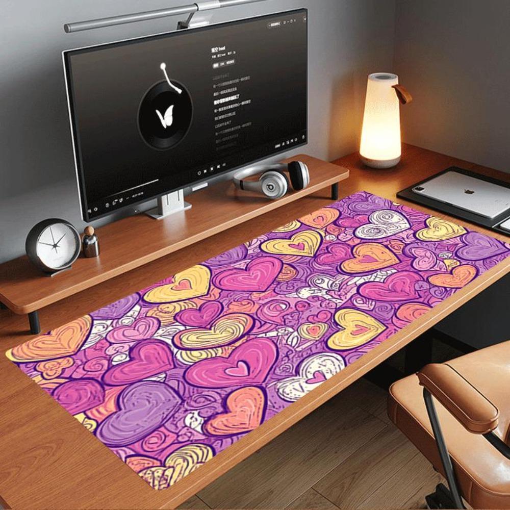 A Brightly Colored Mouse Pad With A Graffiti Heart Design Alfombrilla Para Escritorio Pk Control 1 Mousepad Wrist Rest Usahana