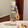 Lightweight Cartoon Portable Water Bottle Plastic Cute Straw Cup Large Capacity Sports Fitness Cup Home School Decor