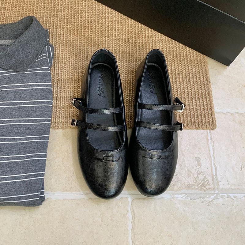 

Fashion Fashion Mary Janes Ladies Flats Lolita Shoes Buckle Strap Luxury Female Round Toe Footwear Shallow Women Flats Shoes 35 чёрный