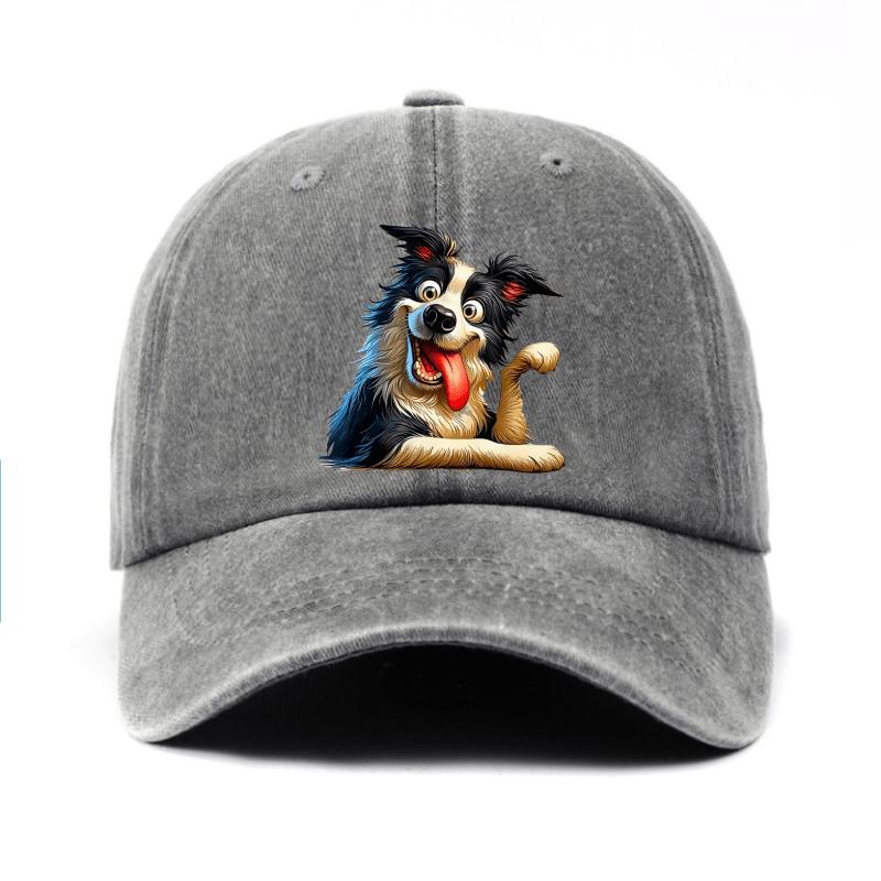 

Funny Cartoon Border Collie Dog Print Baseball Cap Adult Unisex Casual Cotton Adjustable Sports Hat One Size