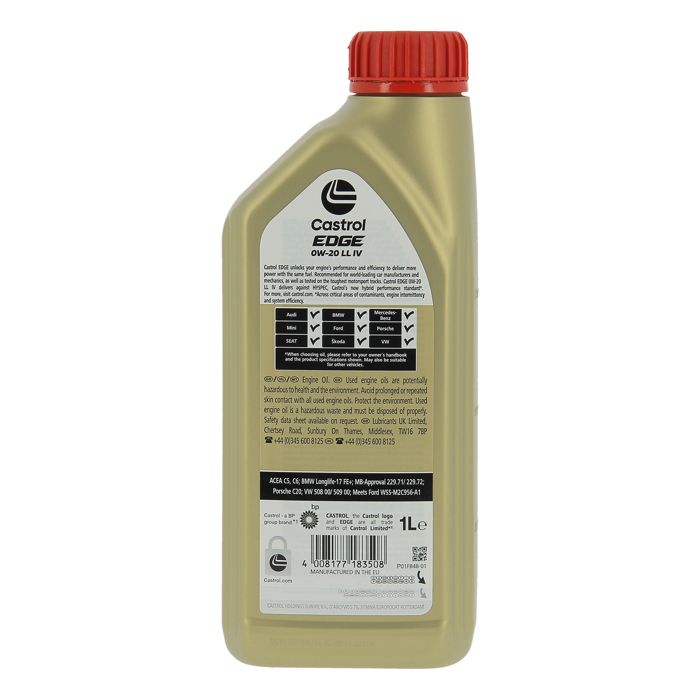 Huile moteur - CASTROL EDGE 0W-20 LL IV - 1L - 0W20