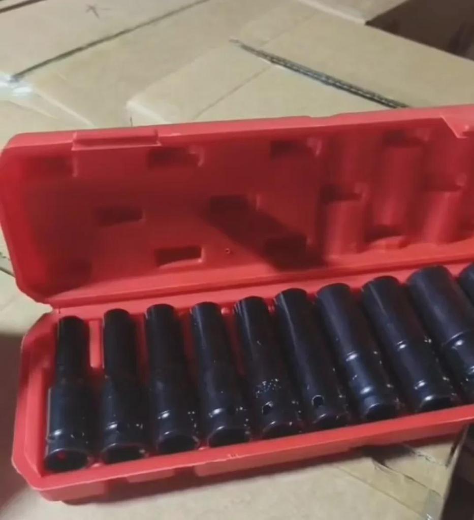 10-Piece Pneumatic Air Gun Extended Hex Socket Set (8-24mm)