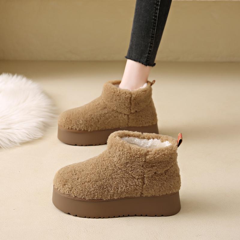 Fashion Women's Thick Snow Boots Winter New Round Head Suede Sleeve Thickened Warm Anti-slip Wear-resistant Short Boots