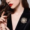 Sparkling Imitation Pearl & Rhinestone Crystal Snowflake Brooch Pin, Elegant Winter Jewelry for Women, Perfect Gift
