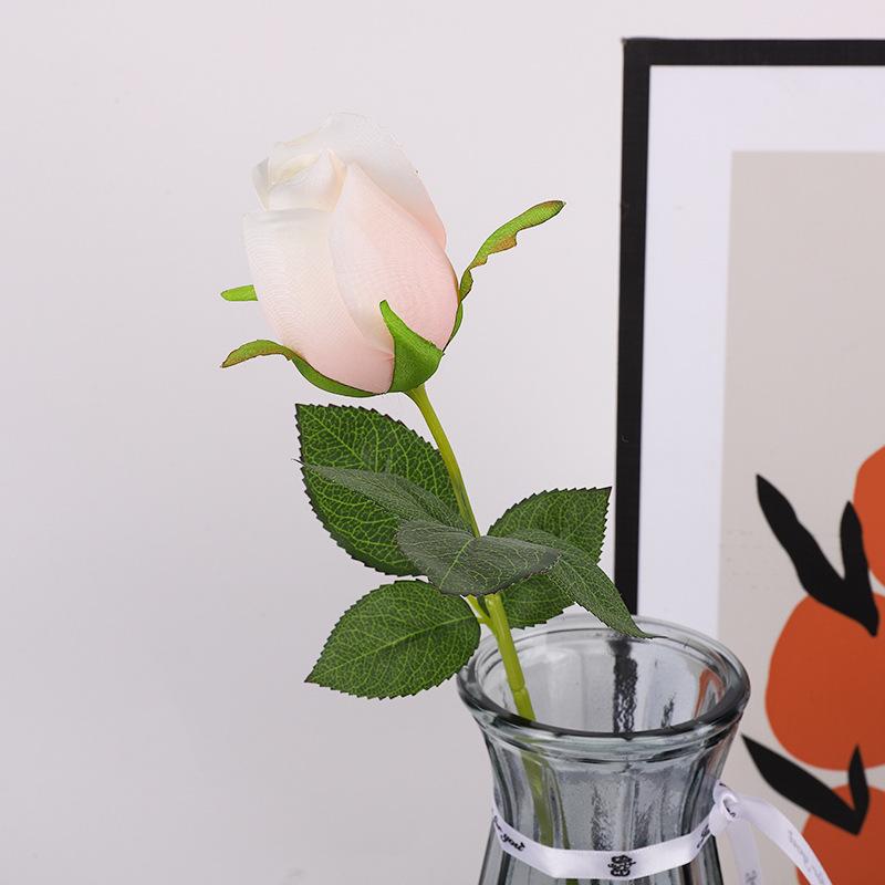 Single Stem Fabric Rose Artificial Flower, Real Touch Fake Bouquet for Wedding Home Decor, Realistic Fake Rose