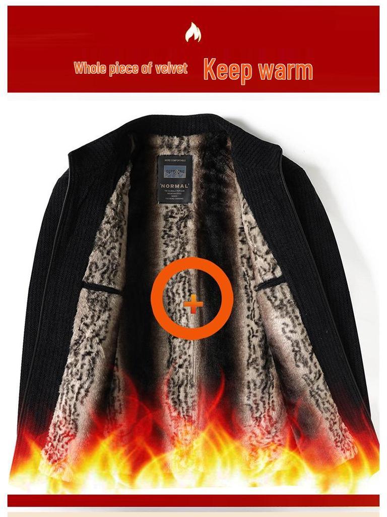 Men's Winter Jacket: Thick Chenille, Warm, Plus-Size for Middle-Aged & Elderly