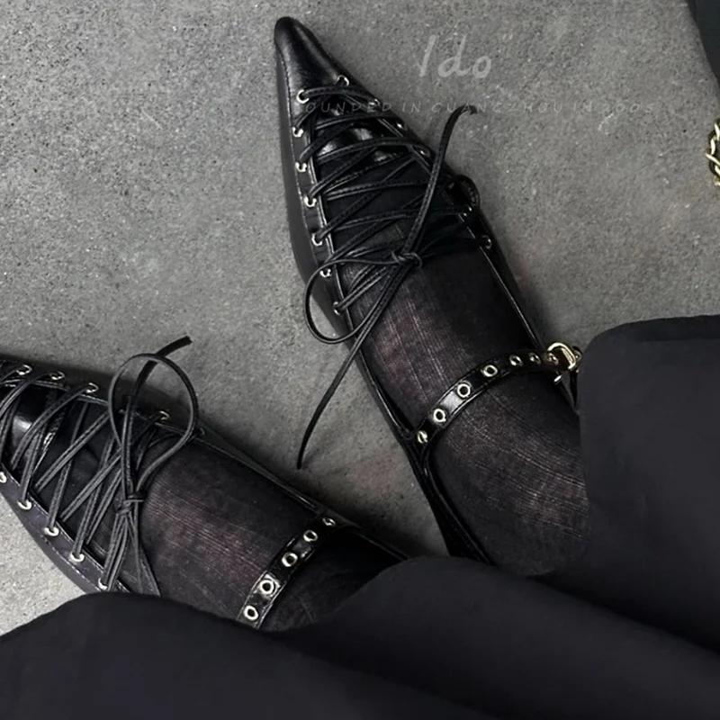 Pointed Toe Women Flats Loafers Shoes Dress Summer Fashion Shallow Sandals Lolita Luxury Woman Shoes 2025 New Brand Ladies Shoes