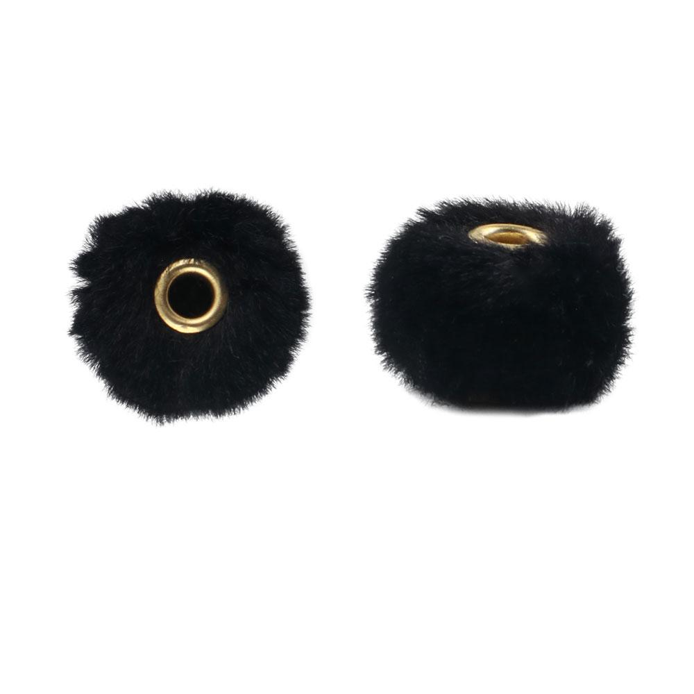 20Pcs/lot 20MM Pompom Beads Plush Fur Covered Ball Bead Charms Straight Hole Big Hole Spacer Beads For Handmade Jewelry Access