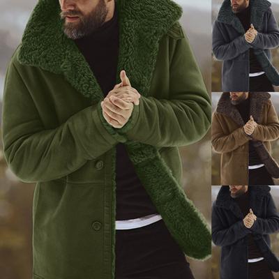 Herrenmantel Verdickt Einfarbig Mittellang Lässig Herren Gefüttert Winterjacke für Tägliches Tragen Büro Reisen