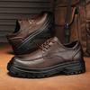 Douyin Live Broadcast Hot-selling Outdoor Casual Dad Shoes Autumn and Winter New Men's Leather Versatile Small Leather Shoes