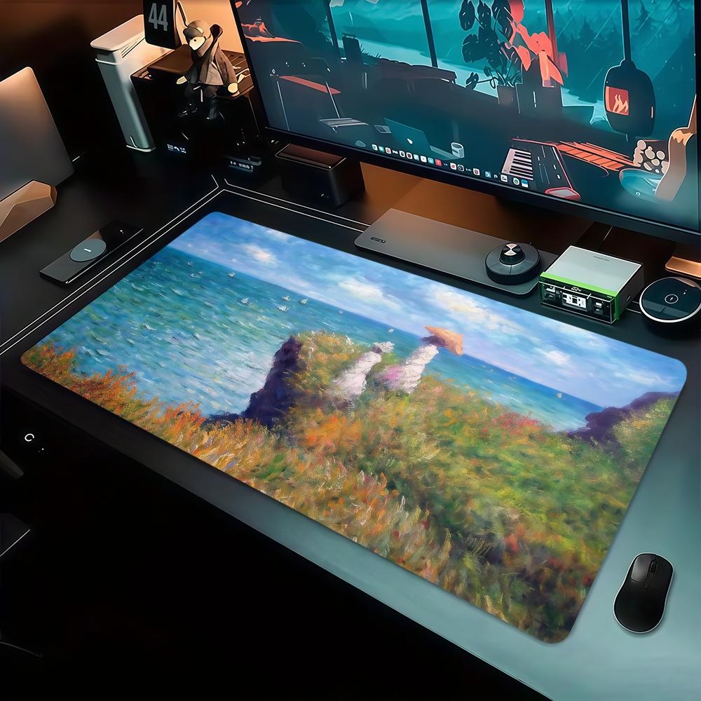 C-Claude Monet Mouse Pad Non-slip Thickened MousePad Large Writing Lockedge Gaming Cushion Office Student