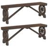 VidaXL Set of 2 Garden Benches, Leisure Chairs with Legs, Patio Seats, Outdoor Patio Park Benches, Wood of 3207136