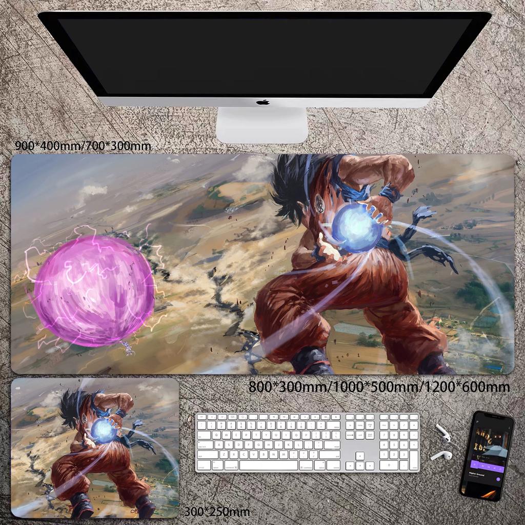 Skórzana podkładka pod mysz do biura Wysoka rozdzielczość Drukowanie Dragon Ball Mata na biurko Uroczy Son Goku Zablokowana krawędź Duży Pogrubiony Mata na biurko komputerowe Podkładka do pisania Klawiatura