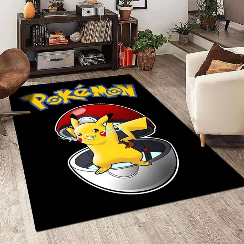 Pokemon Pikachu Carpet Pokeball Themed Playful Kids Rug for Living Room Bedroom Decor Leisure Balcony Mat Fans Gift