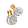 Vintage Inspired Dangle Earrings Geometric Round Sea Shell Charm Studs Earrings Fashion Ear Accessories for Ladies