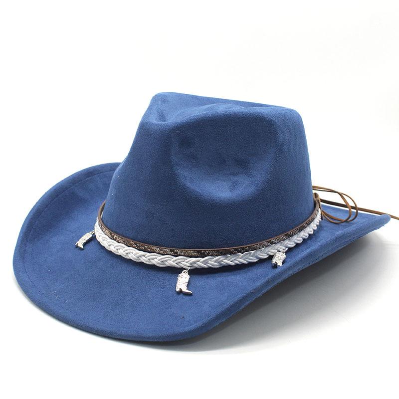 Suede Cowboy Hat Top Hat Western Cowboy Ethnic Jazz Hat Sun Hat