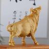 Sky Solid Wood Carving Water Buffalo Old Yellow Bull Bullfighting Table Decoration Cultural and Amusement