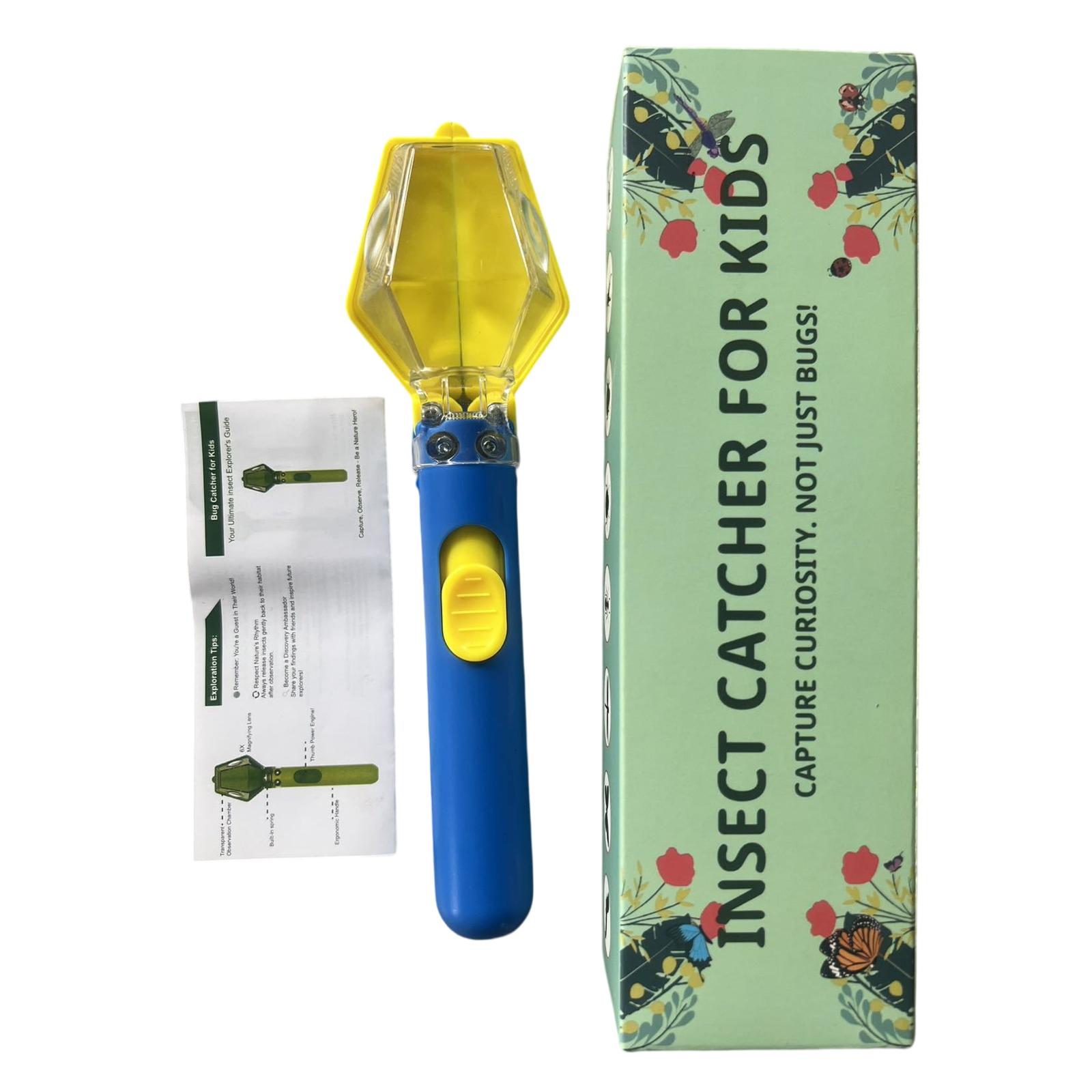 One-Click Insect Trap Kit with Magnifying Glass Nature Exploration Set Bugs Observation Container for Backyard&Parks&Camping синий