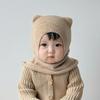 Ear Protection Baby Balaclava Hat Solid Color Knit Cap Scarf New Winter Toddler Hat  Boy Girl