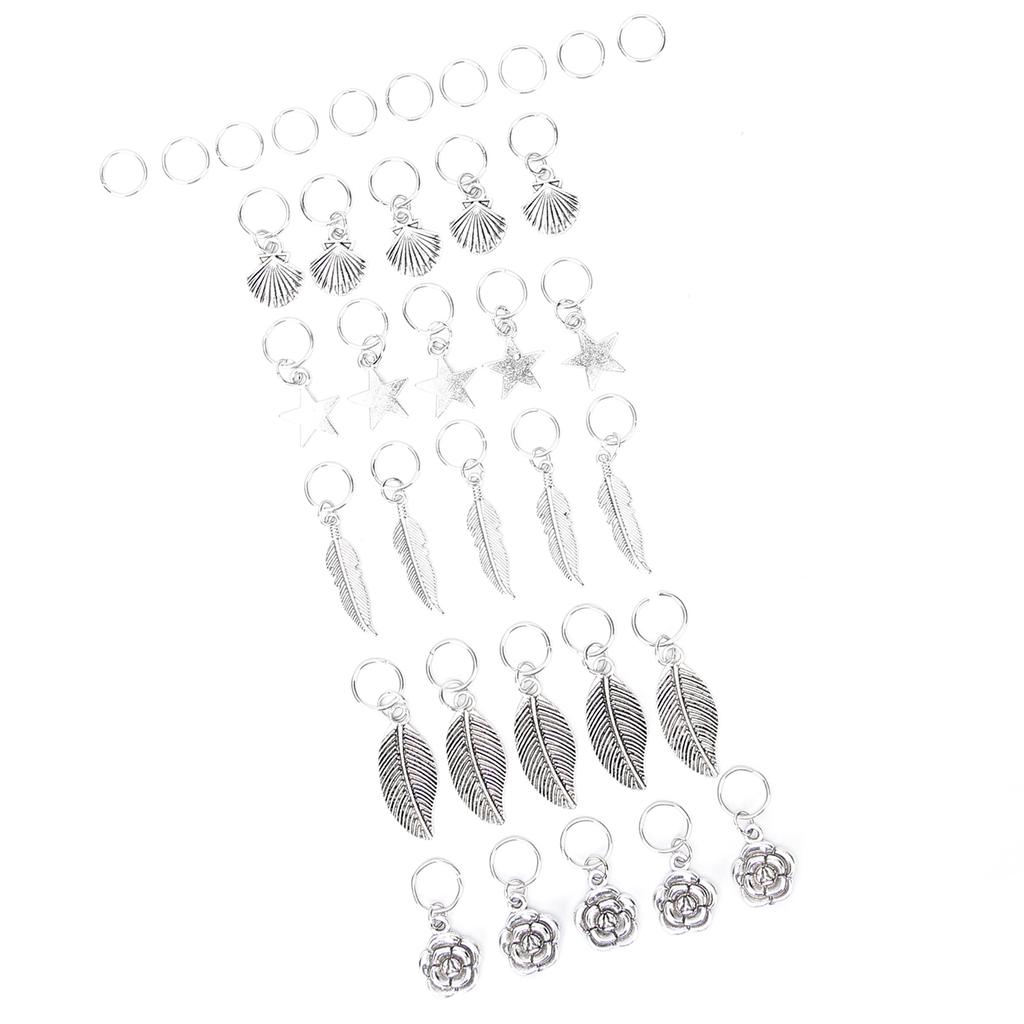 Leaf Shell Star Pattern Dreadlocks Hair Rings Braiding Hair Rings Hair Decoration Accessory