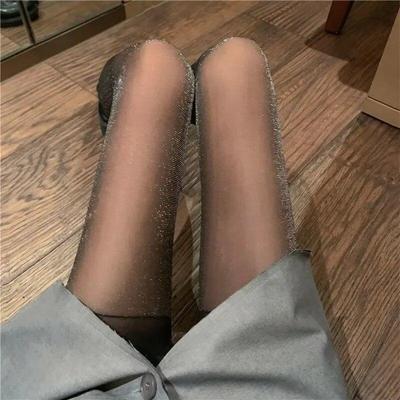 Bling Tights Shiny Silk Pantyhose Women's Underwear Glitter Bright Hosiery Woman Ladies Slim Thigh High Panty Hose