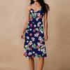 Women's Spaghetti Strap Backless Bow Loose Casual Beach Holiday Dress Sundress