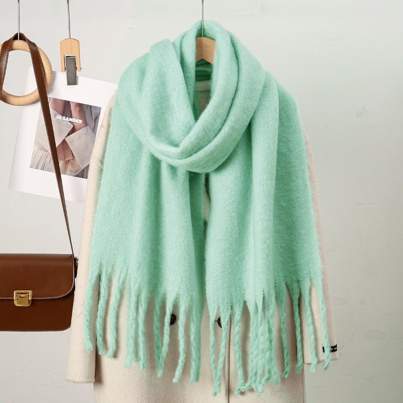 Versatile imitation cashmere solid color scarf women's winter new multi-color warm long shawl scarf