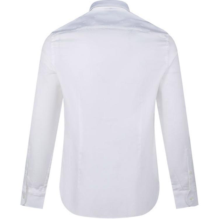 Emporio Armani Solid Color Single Breasted Long Sleeve Shirt Men Shirts White 6L1C86-1N8JZ-0166