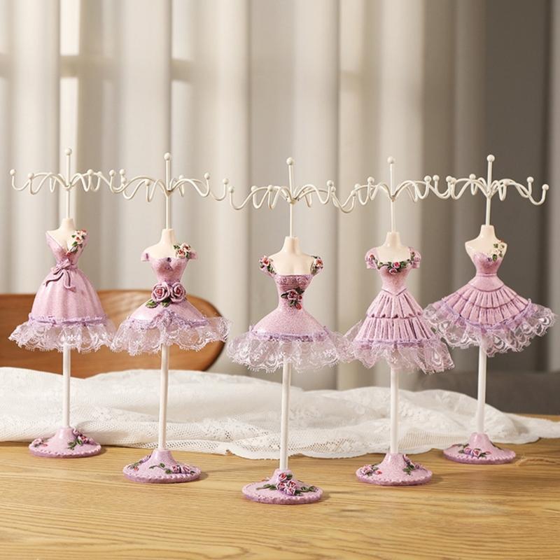 Rotatable Doll Model Jewelry Tower Fashionable Jewelry Organizer Model Display Rack for Earrings Necklace Bracelet